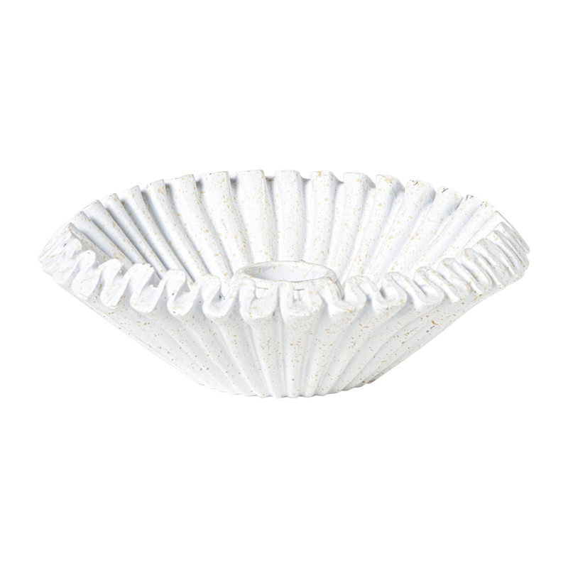 Xenos Kandelaar wave - wit - ø13.5x4 cm