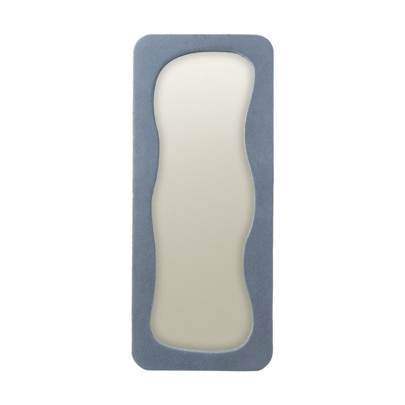 Xenos Passpiegel wave teddy - blauw - 168x70 cm