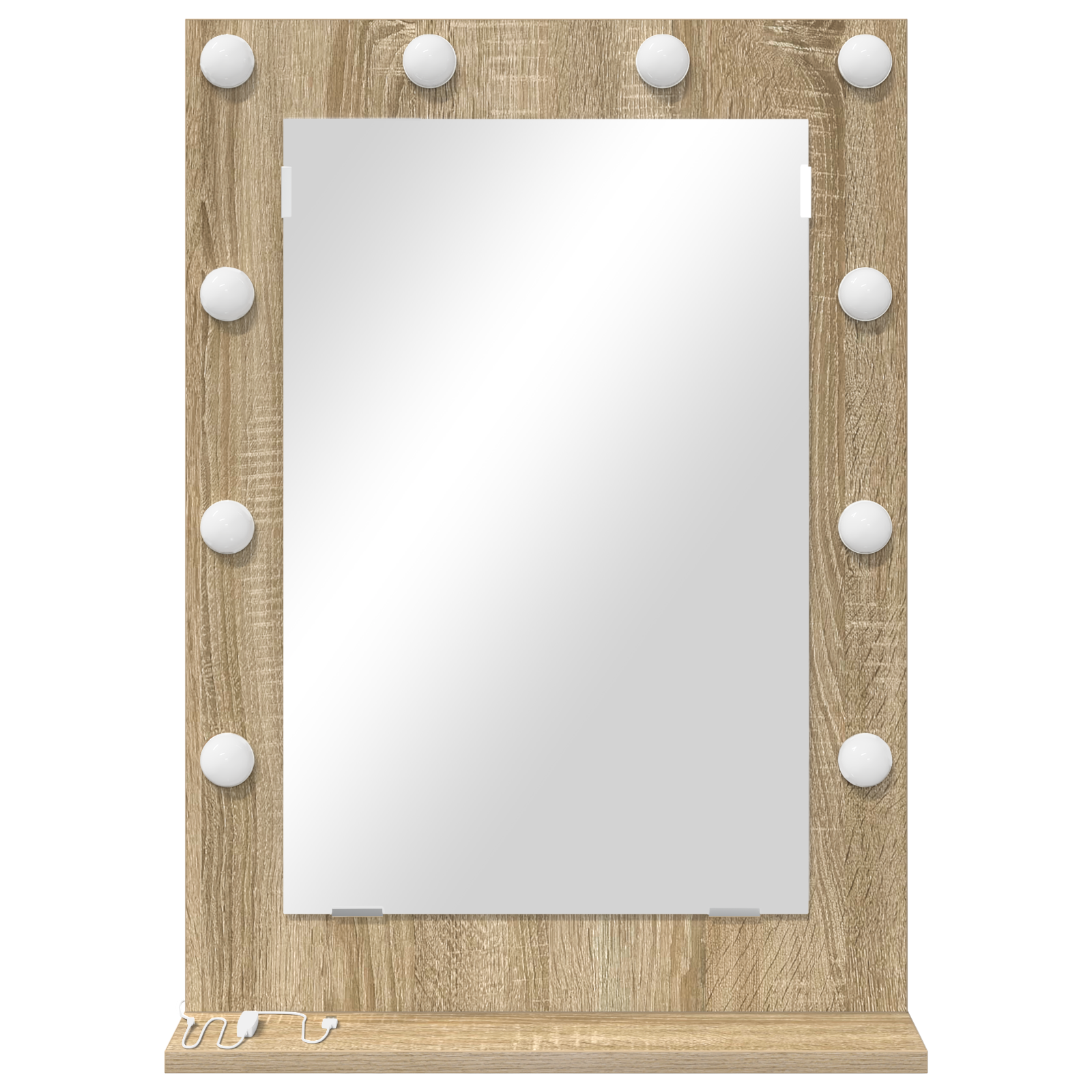 vidaXL Make-up Spiegel met LED Verlichting in Sonoma Eiken 50x18x70 cm