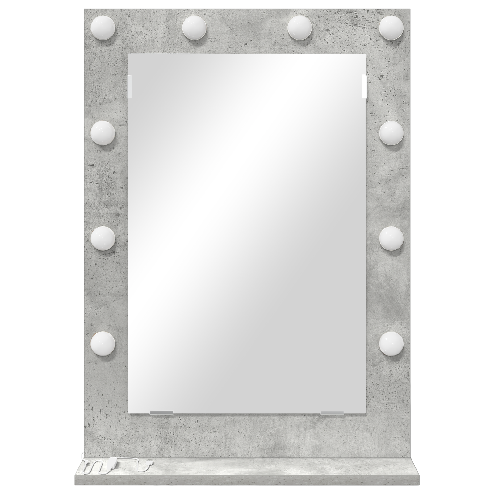 vidaXL Vanity Spiegel met LED Verlichting Betongrijs 50x18x70 cm