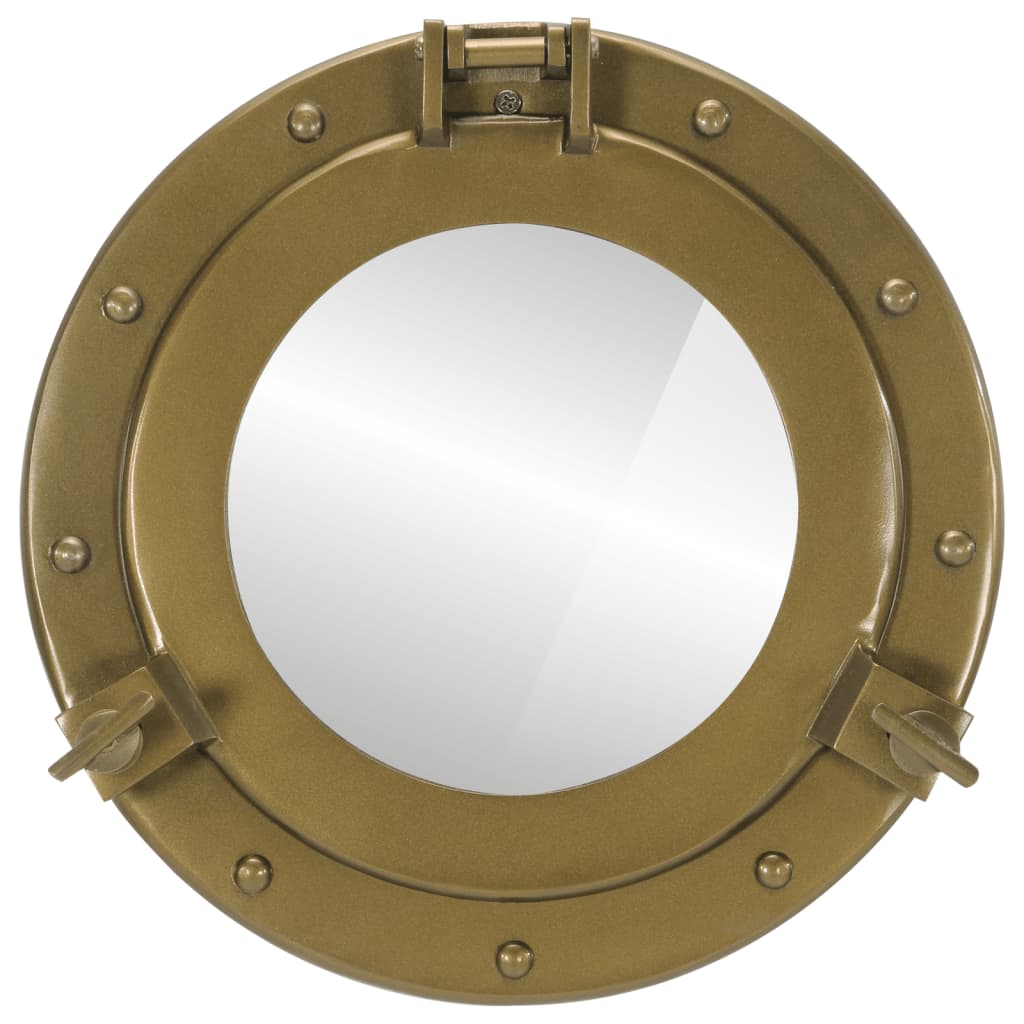 vidaXL Wandspiegel patrijspoort Ø30 cm aluminium en glas