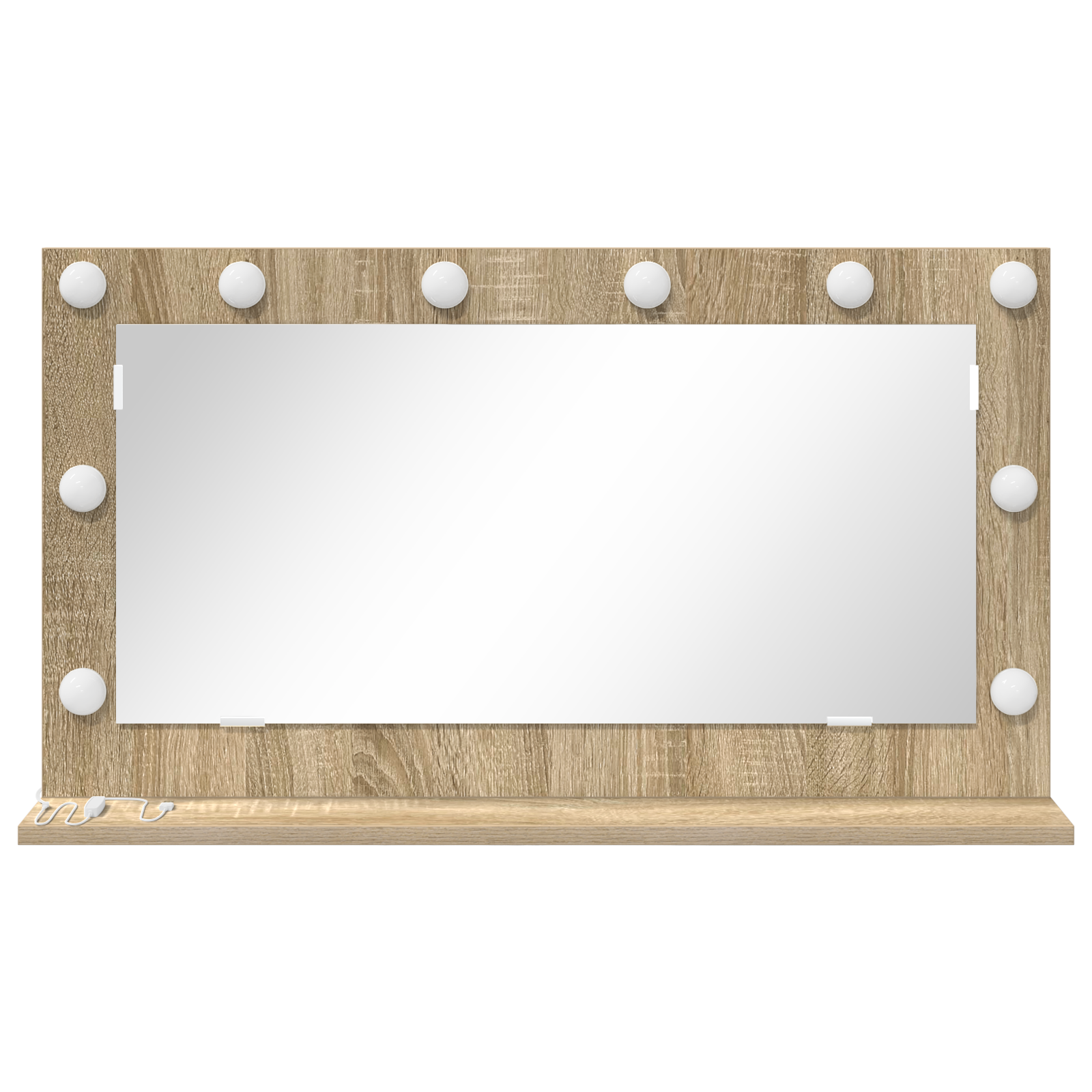 vidaXL Make-upspiegel met LED-verlichting in Sonoma Eik 80x18x45 cm
