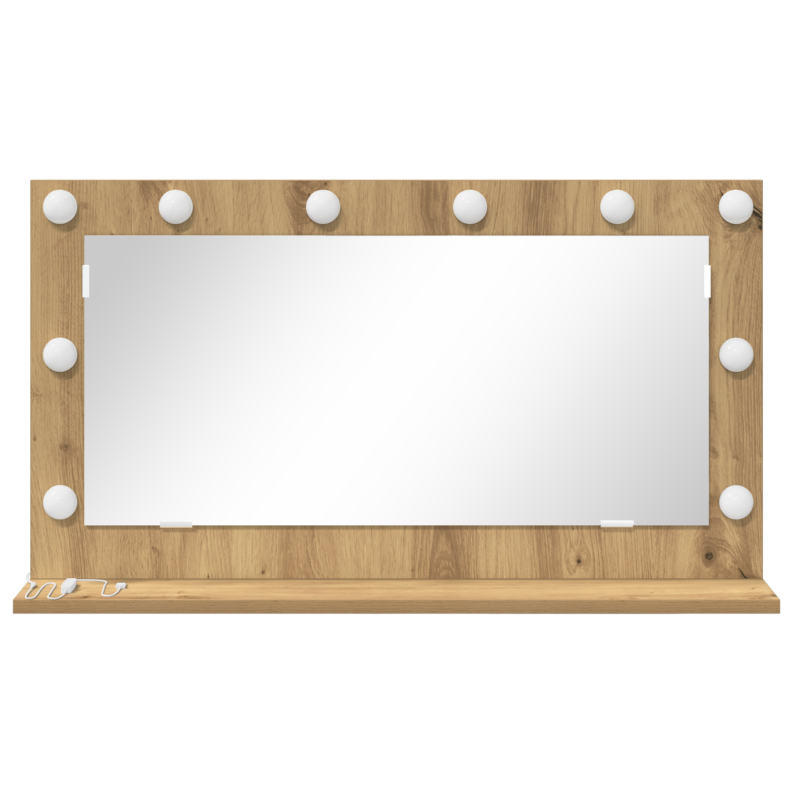 vidaXL Vanity Spiegel met LED Verlichting in Artisan Eiken 80x18x45 cm