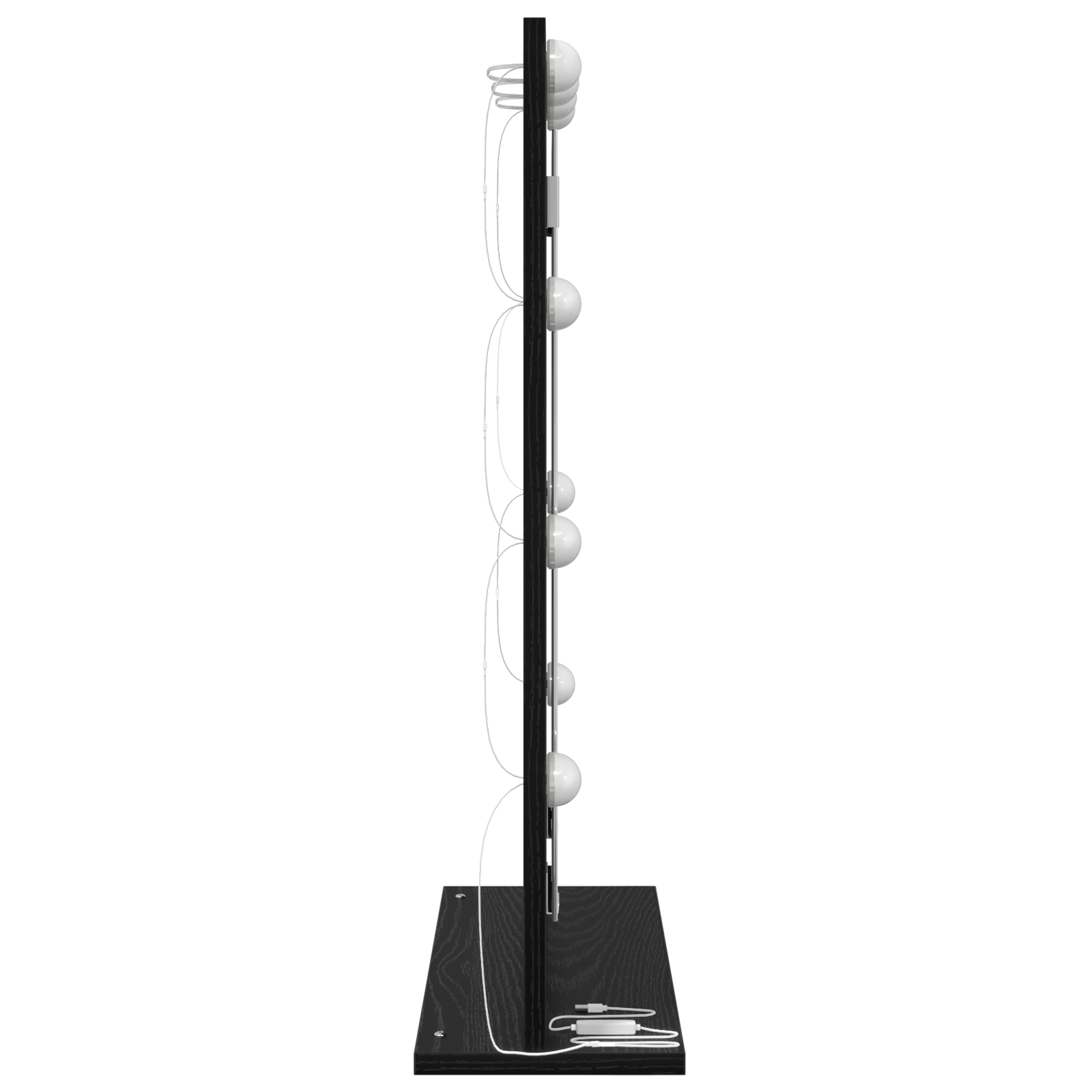 vidaXL Make-up Spiegel met LED Verlichting Zwart Eiken 70x50x18 cm