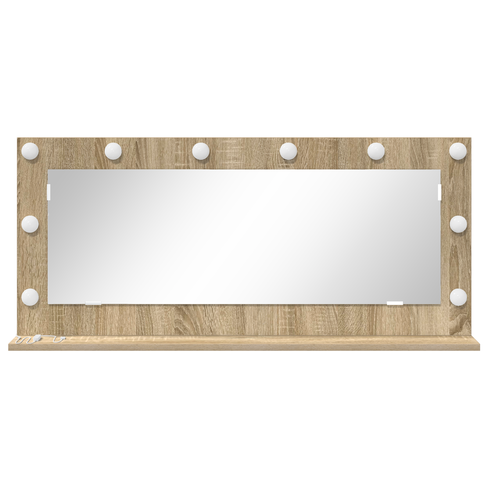 vidaXL Make-up Spiegel met LED Verlichting in Sonoma Eiken 100x45x18 cm