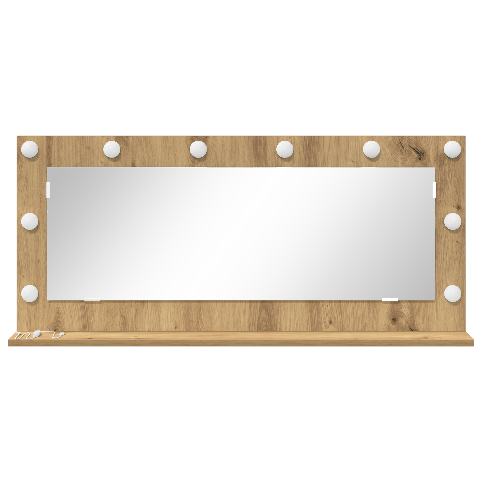 vidaXL Vanity Spiegel met LED Lichten Artisan Eik 100x45x18 cm