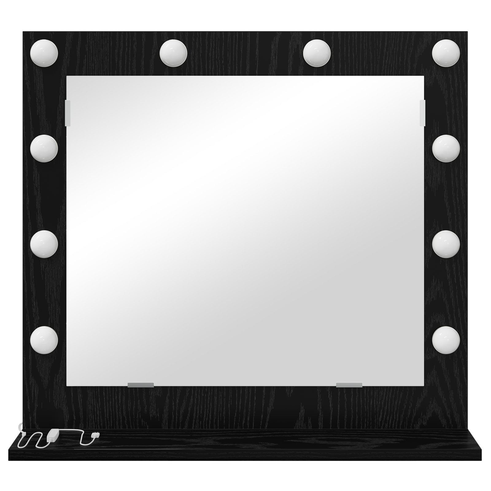 vidaXL Make-up Spiegel met LED Verlichting in Zwart Eiken 60x55x18 cm