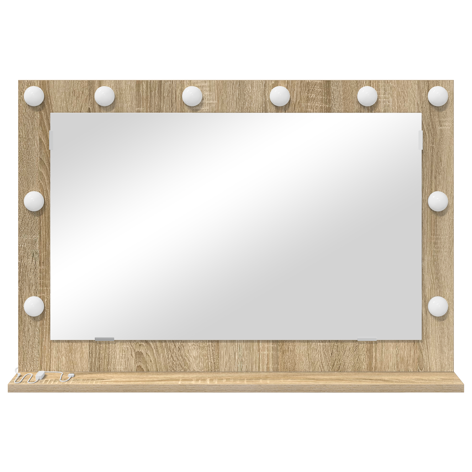 vidaXL Make-up Spiegel met LED Verlichting in Sonoma Eiken 80x18x55 cm
