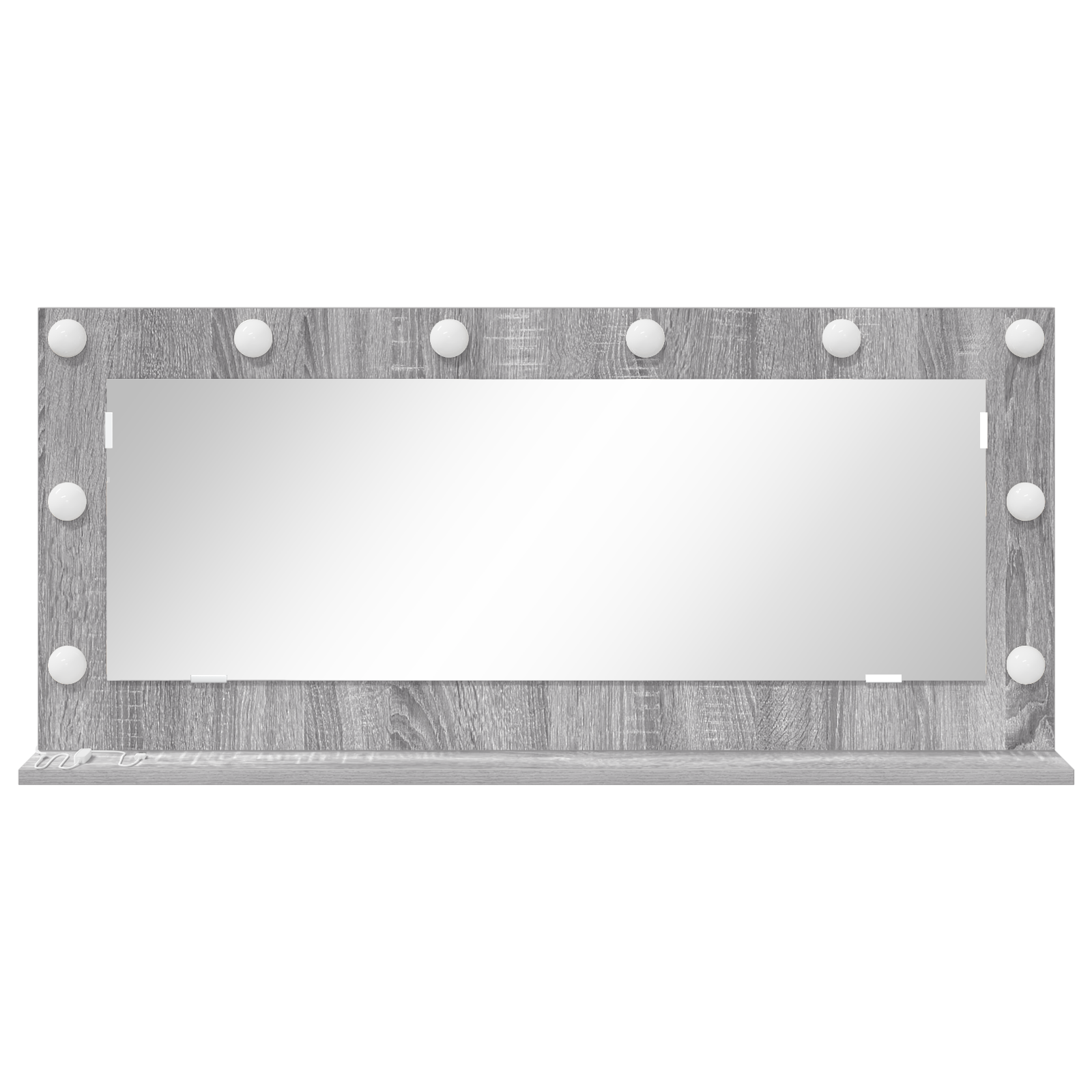 vidaXL Make-upspiegel met LED-verlichting Grijs Sonoma 100x45x18 cm