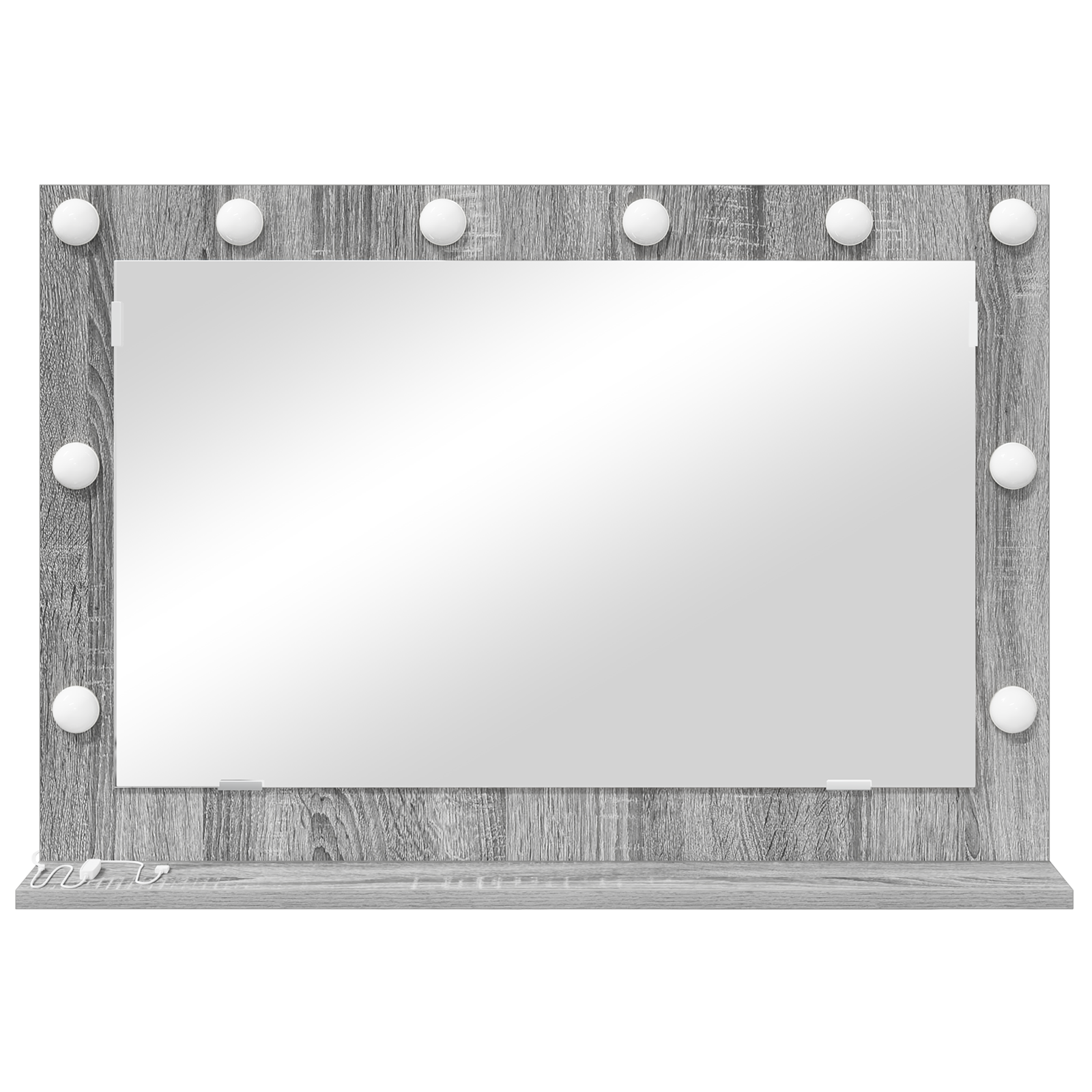 vidaXL Make-up Spiegel met LED Verlichting in Grijs Sonoma 80x18x55 cm