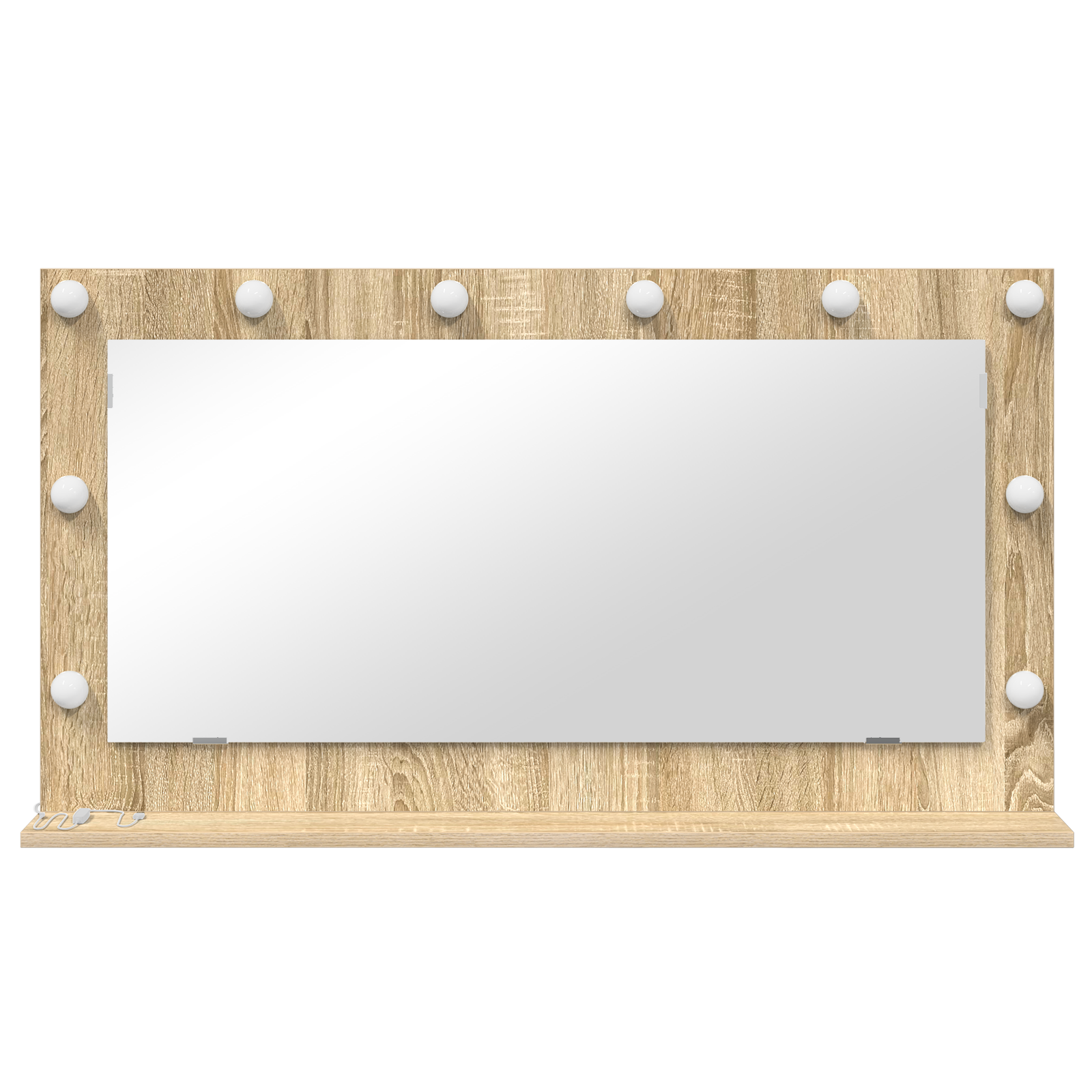 vidaXL Make-up Spiegel met LED Verlichting in Sonoma Eik - 100x18x55 cm