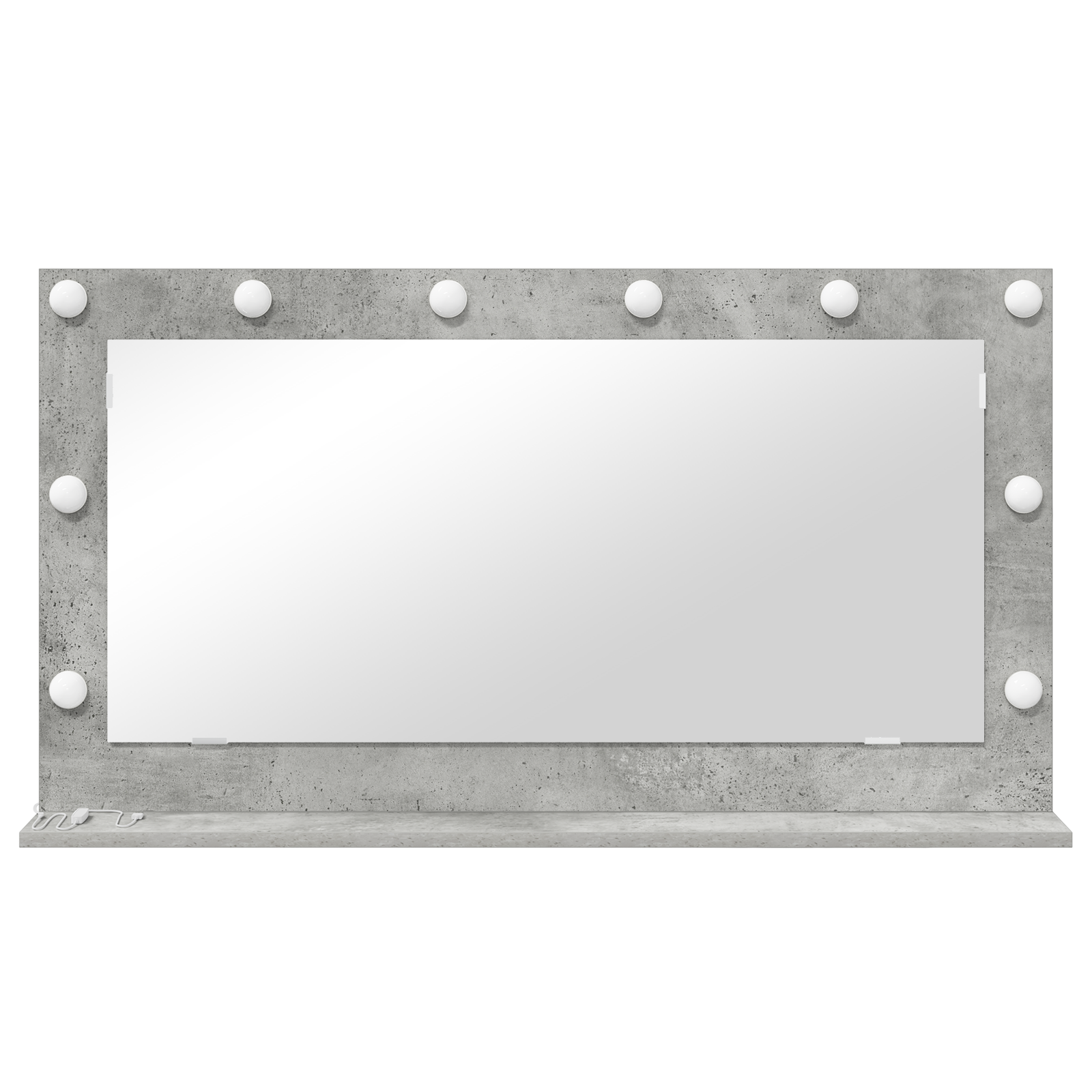 vidaXL Make-up Spiegel met LED Licht Betongrijs 100x18x55 cm