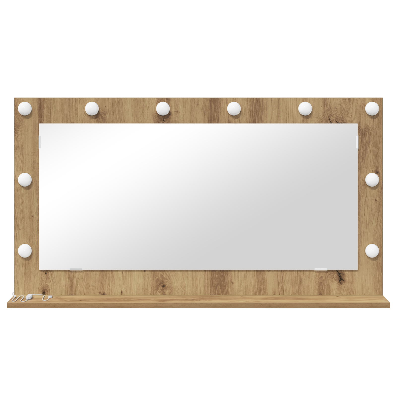 vidaXL Zuilspiegel met LED-verlichting Artisan Eik 100x18x55 cm