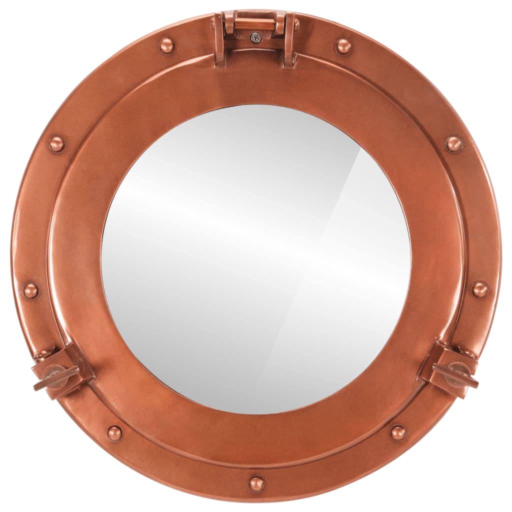 vidaXL Wandspiegel patrijspoort Ø38 cm aluminium en glas