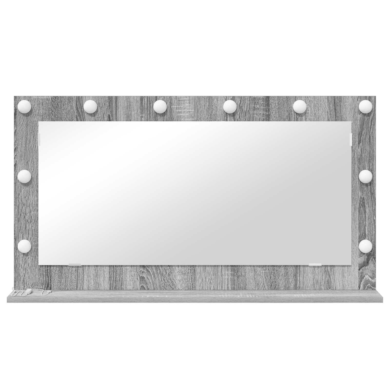 vidaXL Make-up Spiegel met LED Verlichting Grijs Sonoma 100x18x55 cm
