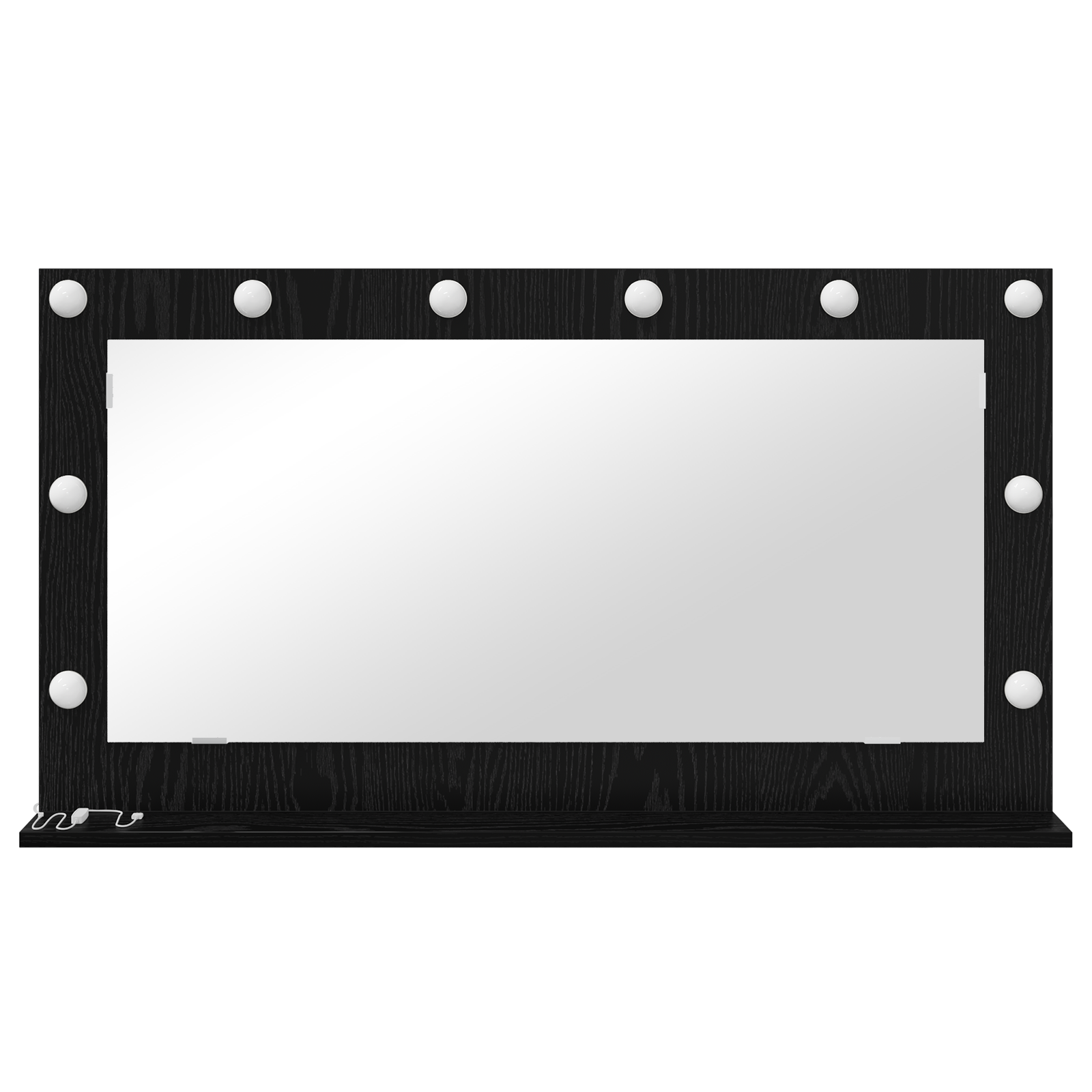 vidaXL Make-up Spiegel met LED Verlichting Zwart Eiken 100x55x18 cm