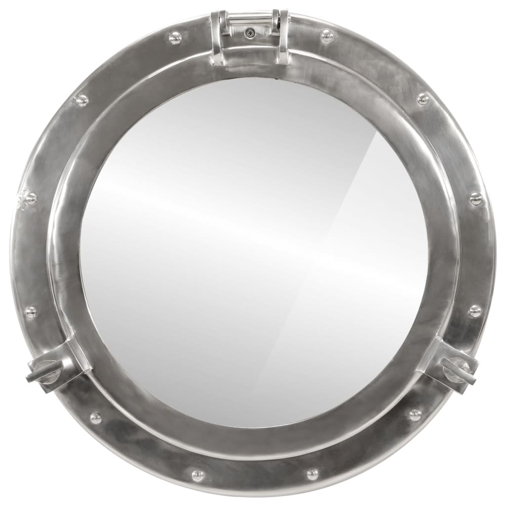 vidaXL Wandspiegel patrijspoort Ø50 cm aluminium en glas
