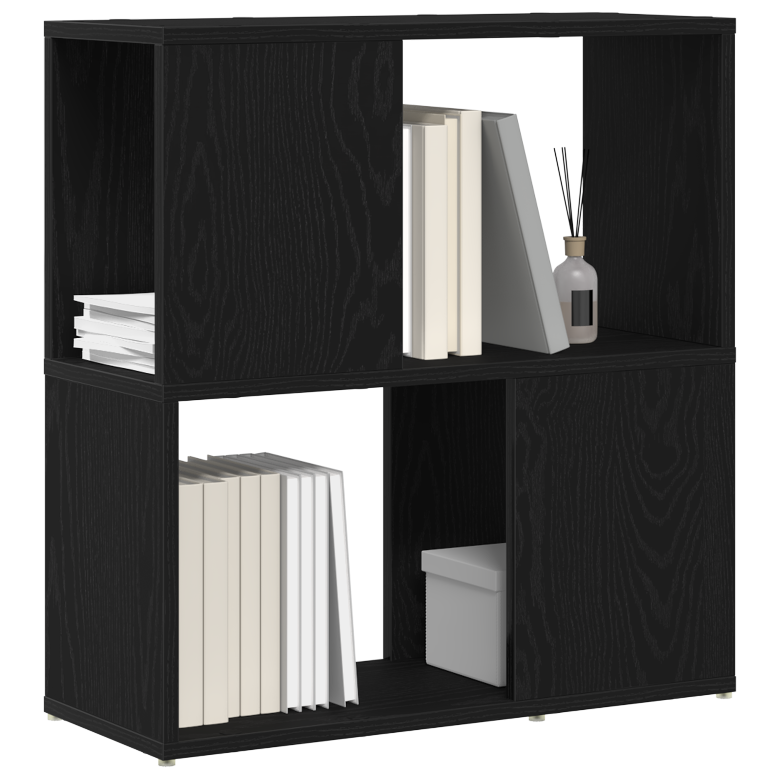 vidaXL Boekenrek Zwart Eiken 60x24x63 cm Geëngineerd Hout