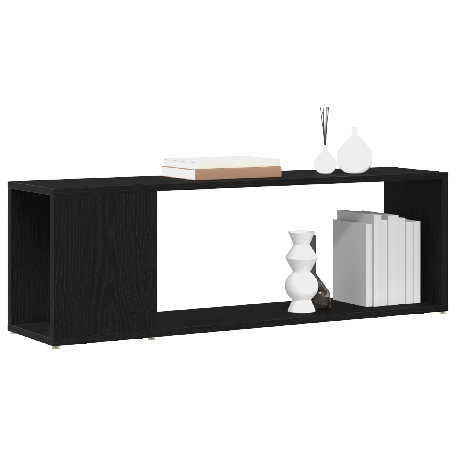 vidaXL Boekenkast Zwart Eiken 100x24x32 cm Gelaagd Hout