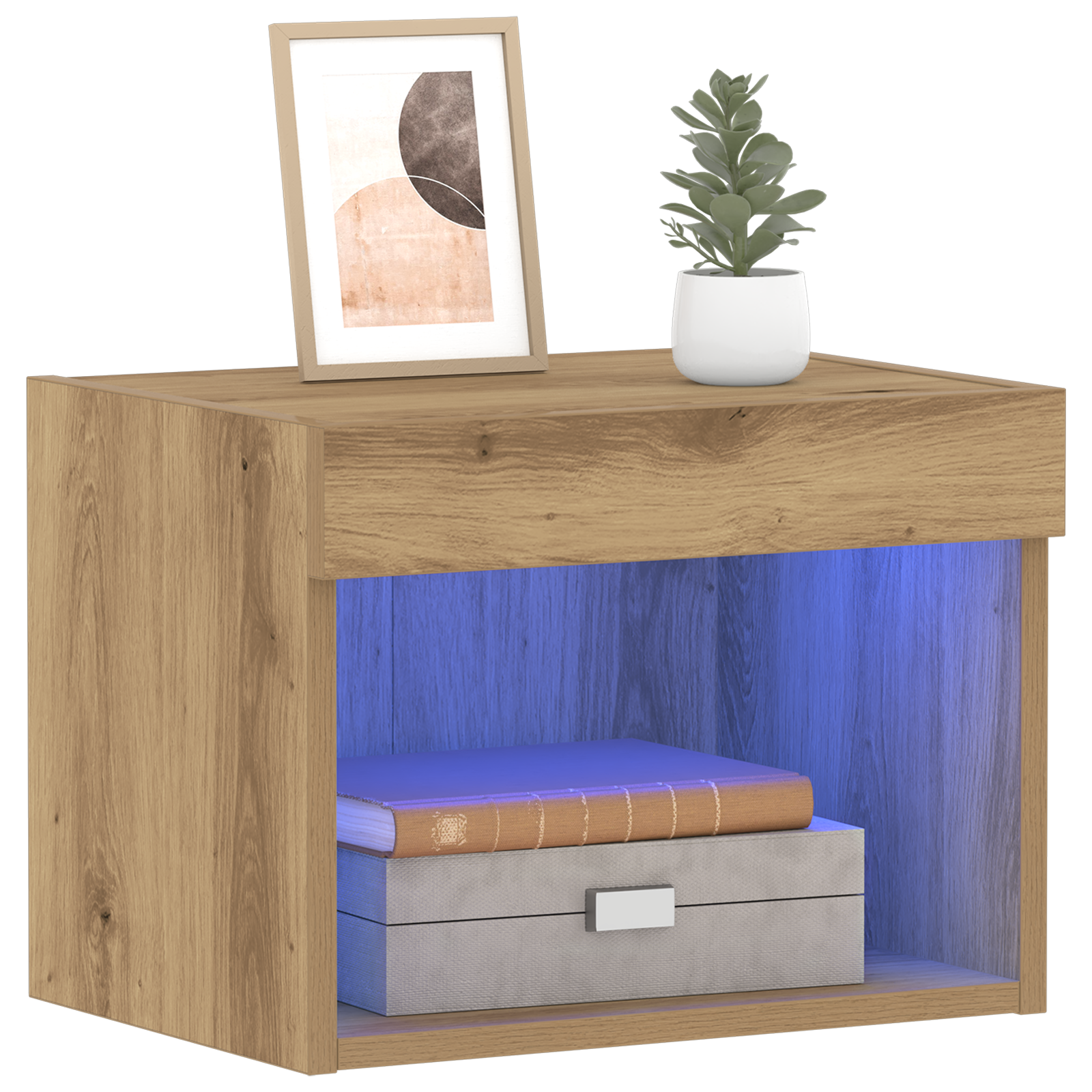 vidaXL Wandkast met LED-verlichting 40x30x30 cm artisanaal eiken