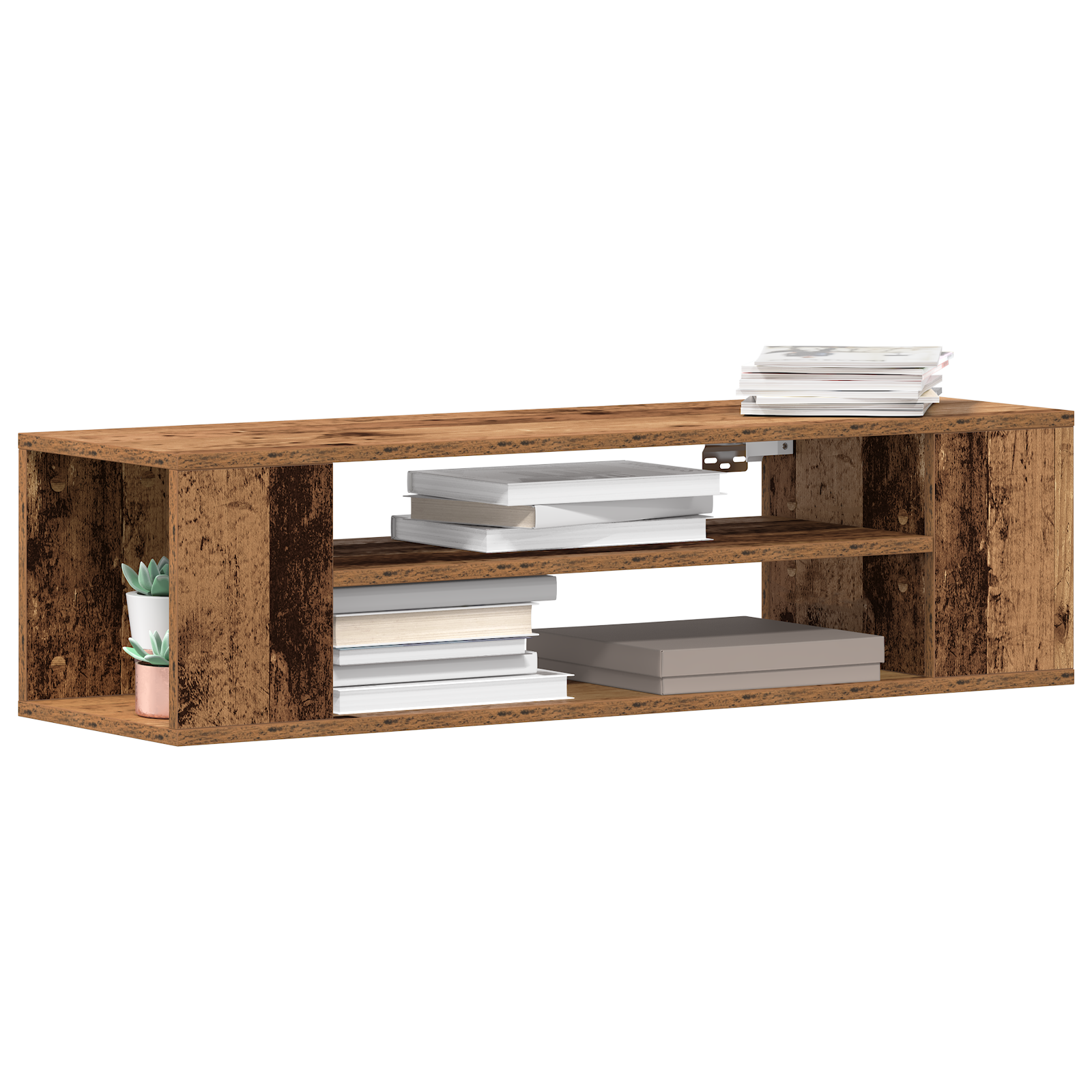 vidaXL Tv-wandmeubel 100x30x26,5 cm bewerkt hout oud houtkleurig