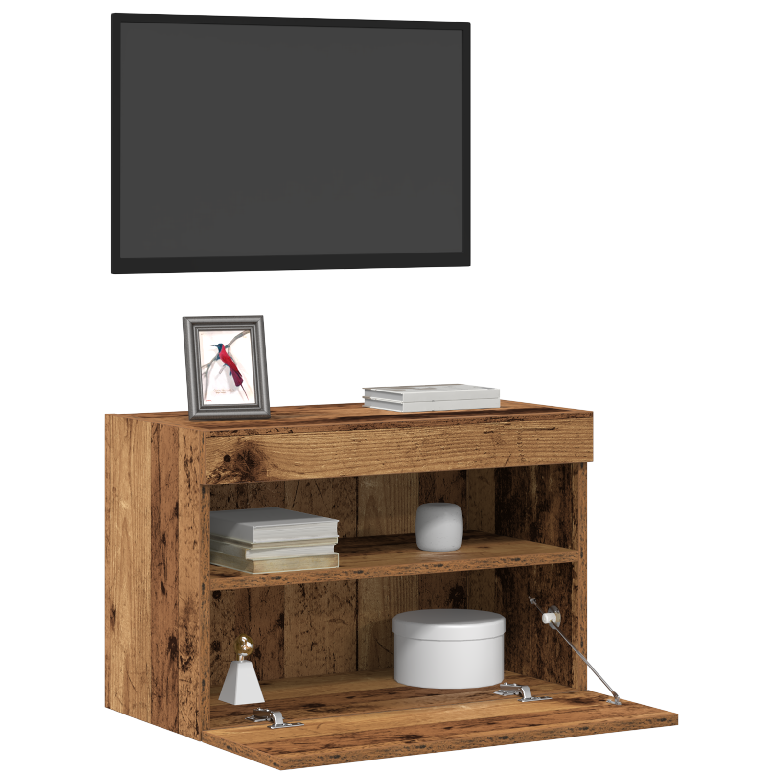 vidaXL Tv-wandmeubel met LED 60x30x40 cm oud houtkleurig