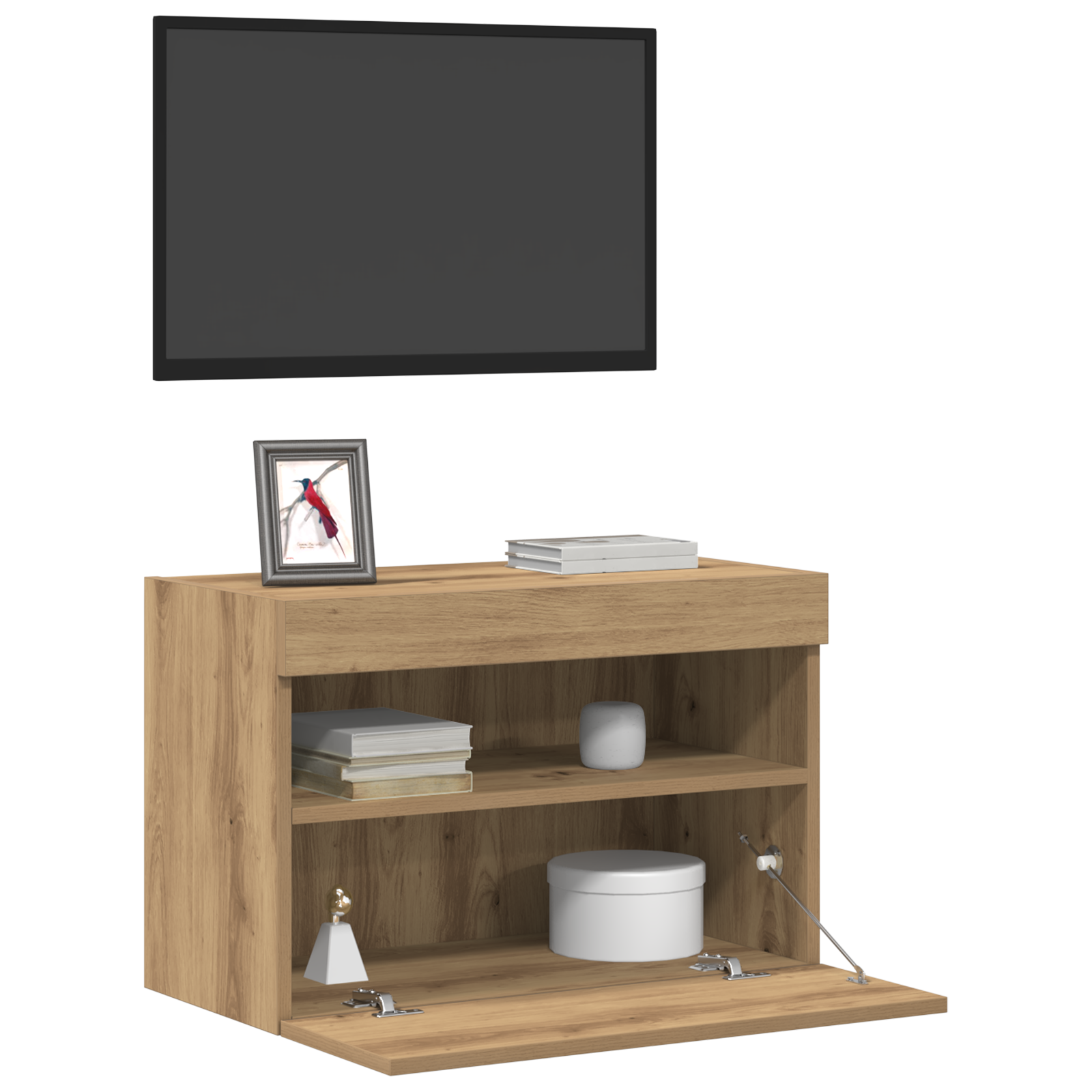 vidaXL Tv-wandmeubel met LED 60x30x40 cm artisanaal eiken