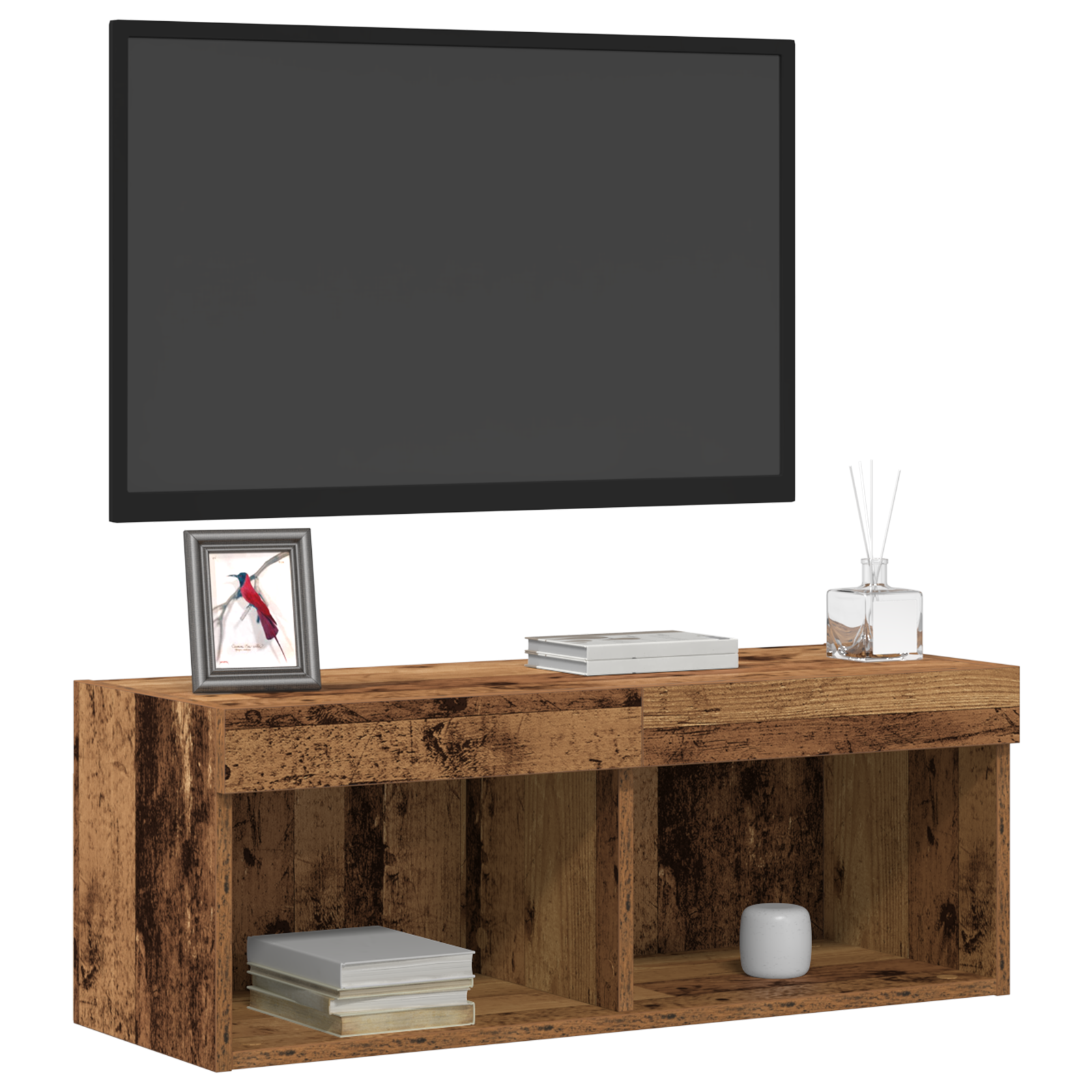 vidaXL Tv-wandmeubel met LED 80x30x30 cm oud houtkleurig