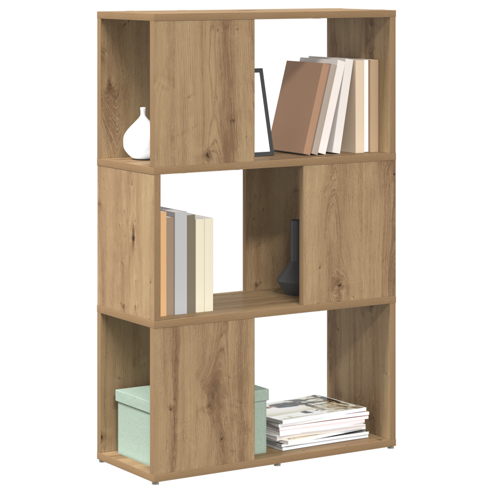 vidaXL Boekstandaard Artisan eiken Bewerkt hout 60 x 24 x 94 cm