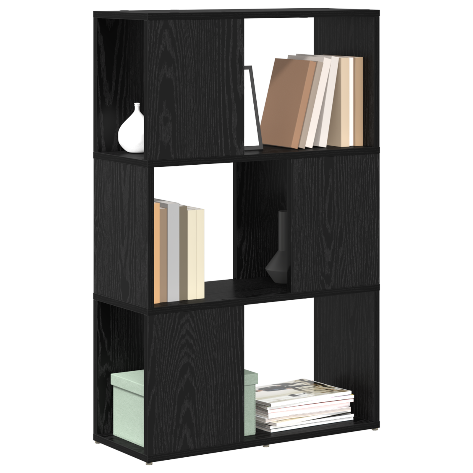 vidaXL Entertainment Centrum Zwart Eiken Bewerkt Hout 60 x 24 x 94 cm