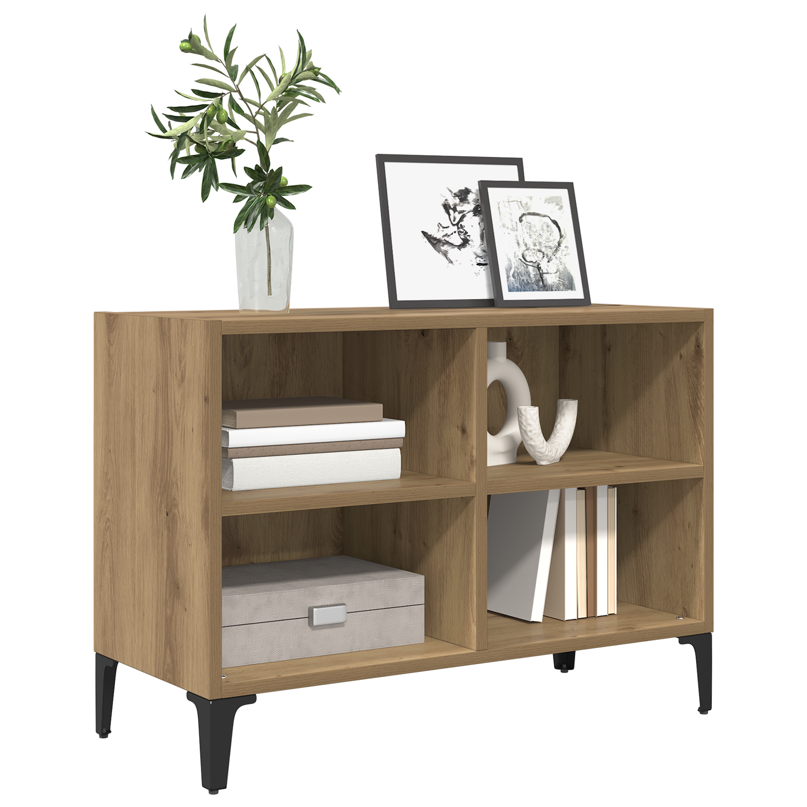vidaXL TV-meubel Artisan Eiken Artisan Eiken Bewerkt hout Medium