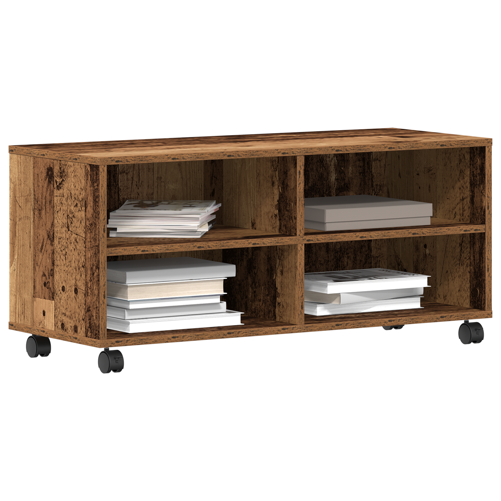 vidaXL Tv-meubel 90x35x35 cm bewerkt hout oud houtkleurig