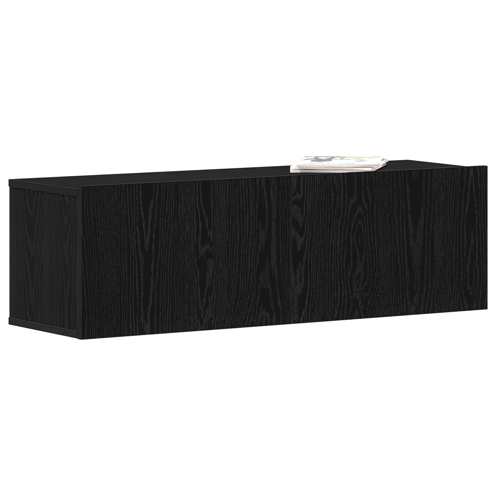 vidaXL Zwarte Eiken Wandkast voor TV 100x30x30 cm Gemaakt van Geengineerd Hout