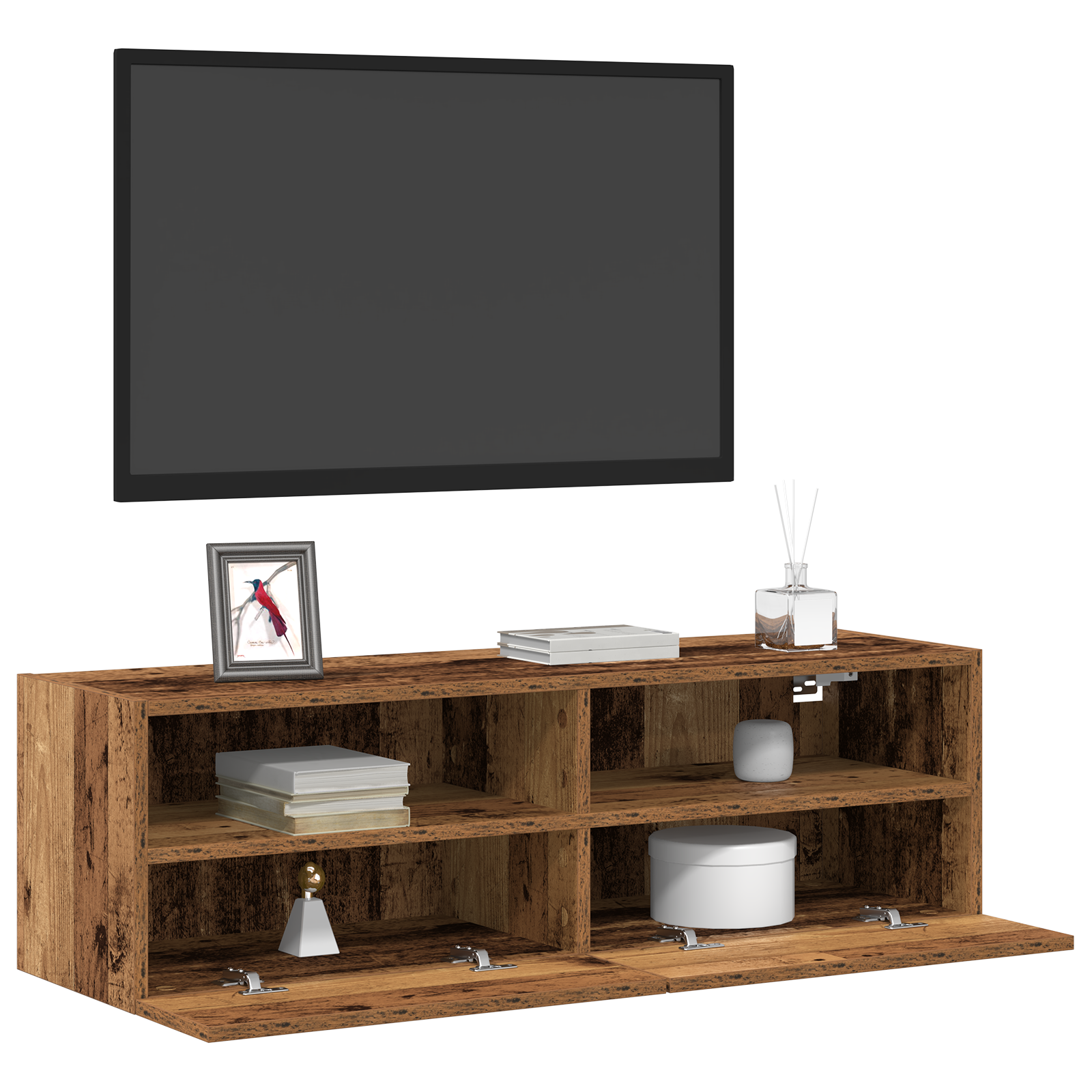 vidaXL Tv-wandmeubel 100x30x30 cm bewerkt hout oud houtkleurig