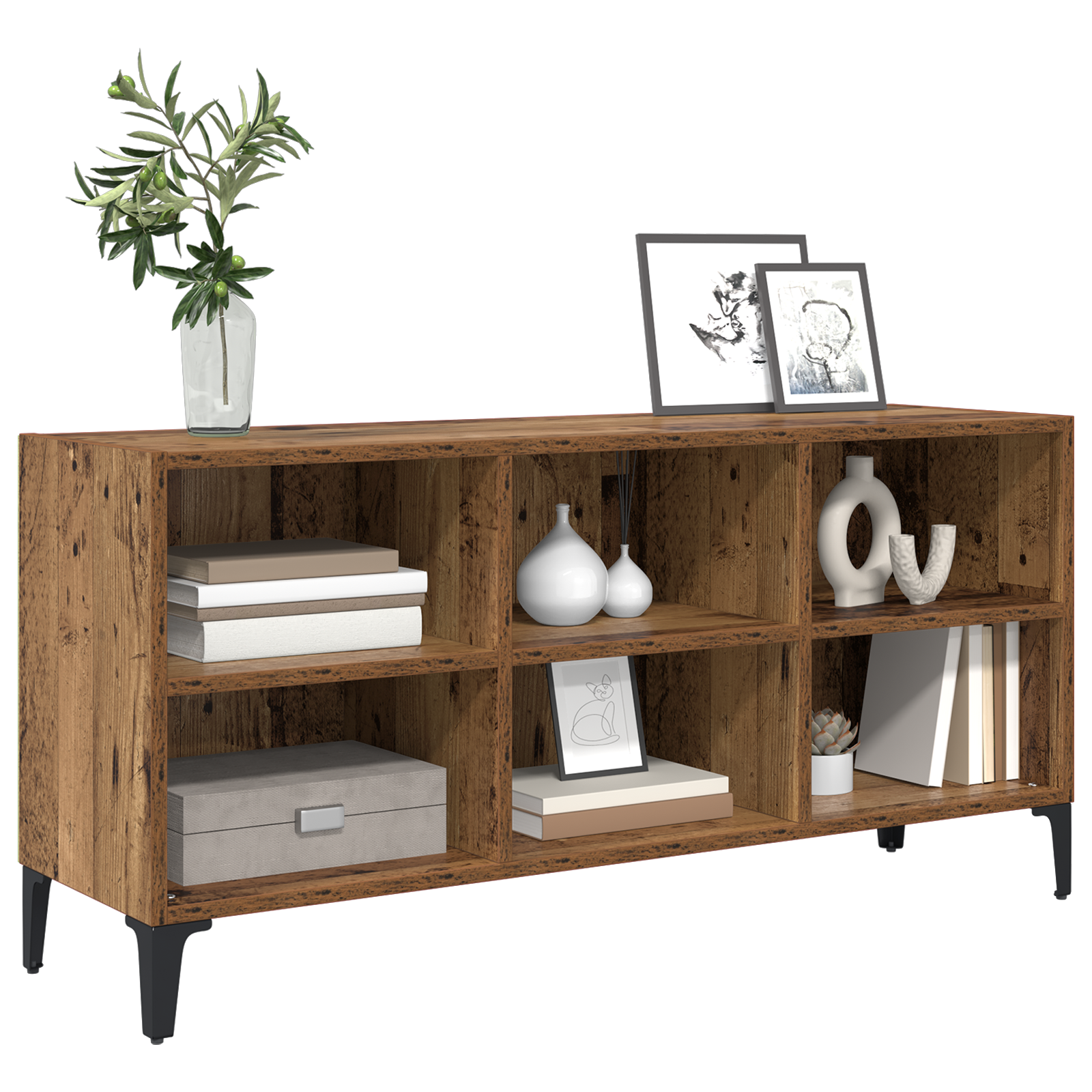 vidaXL Oude Houten TV Stand Oude Hout Gefabriceerd hout, Metaal