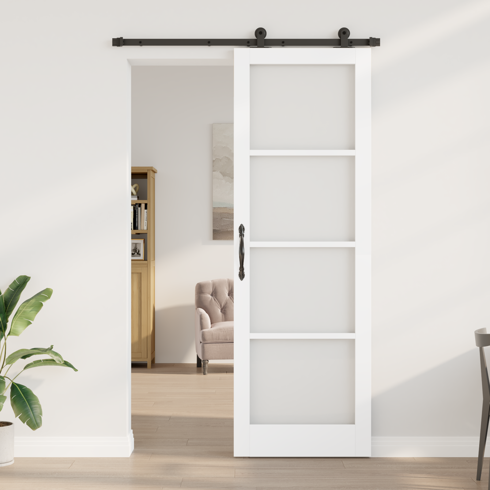 vidaXL Schuifdeur met Hardware Set 'ORKDAL'Wit 78x232 cm