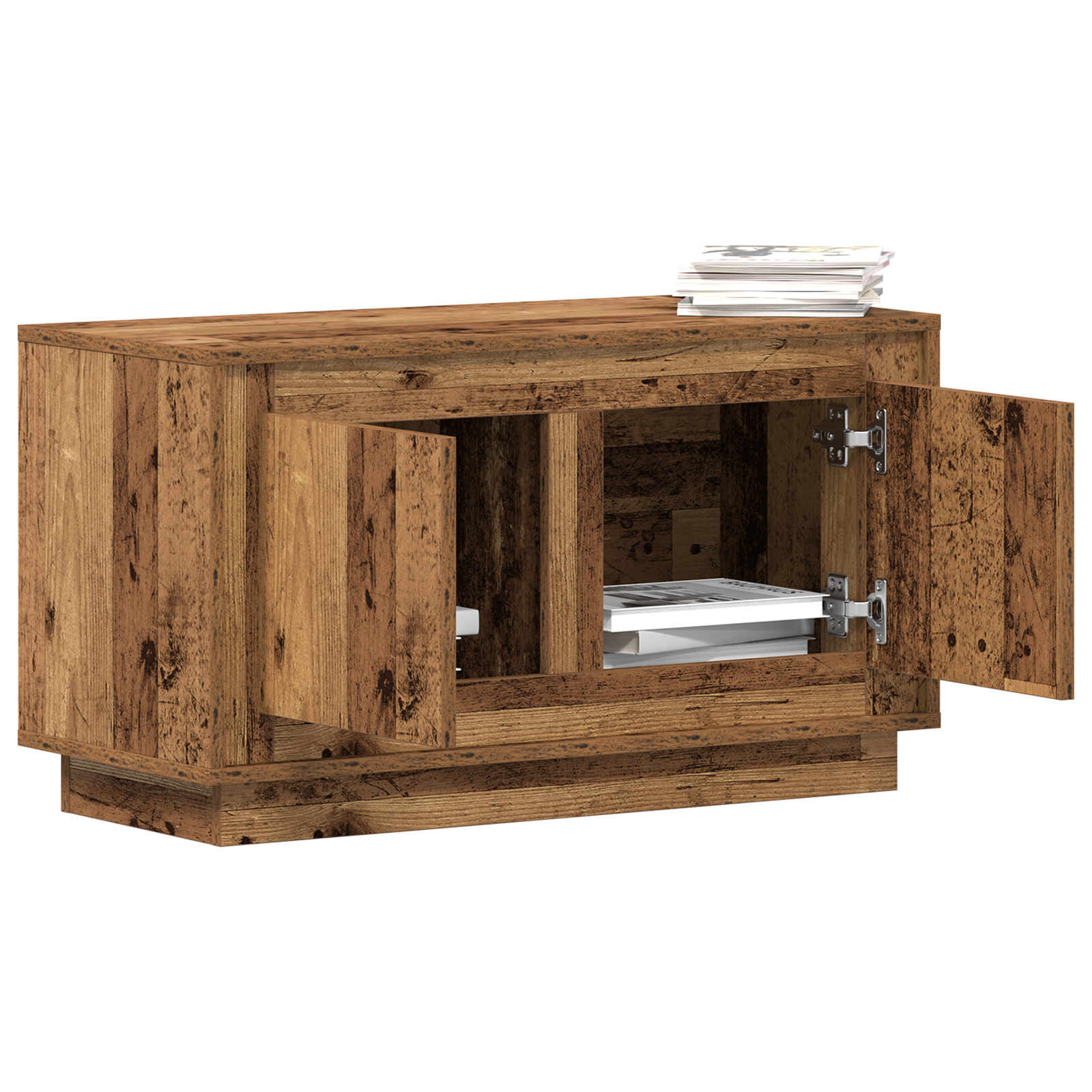 vidaXL Tv-meubel 80x35x45 cm bewerkt hout oud houtkleurig