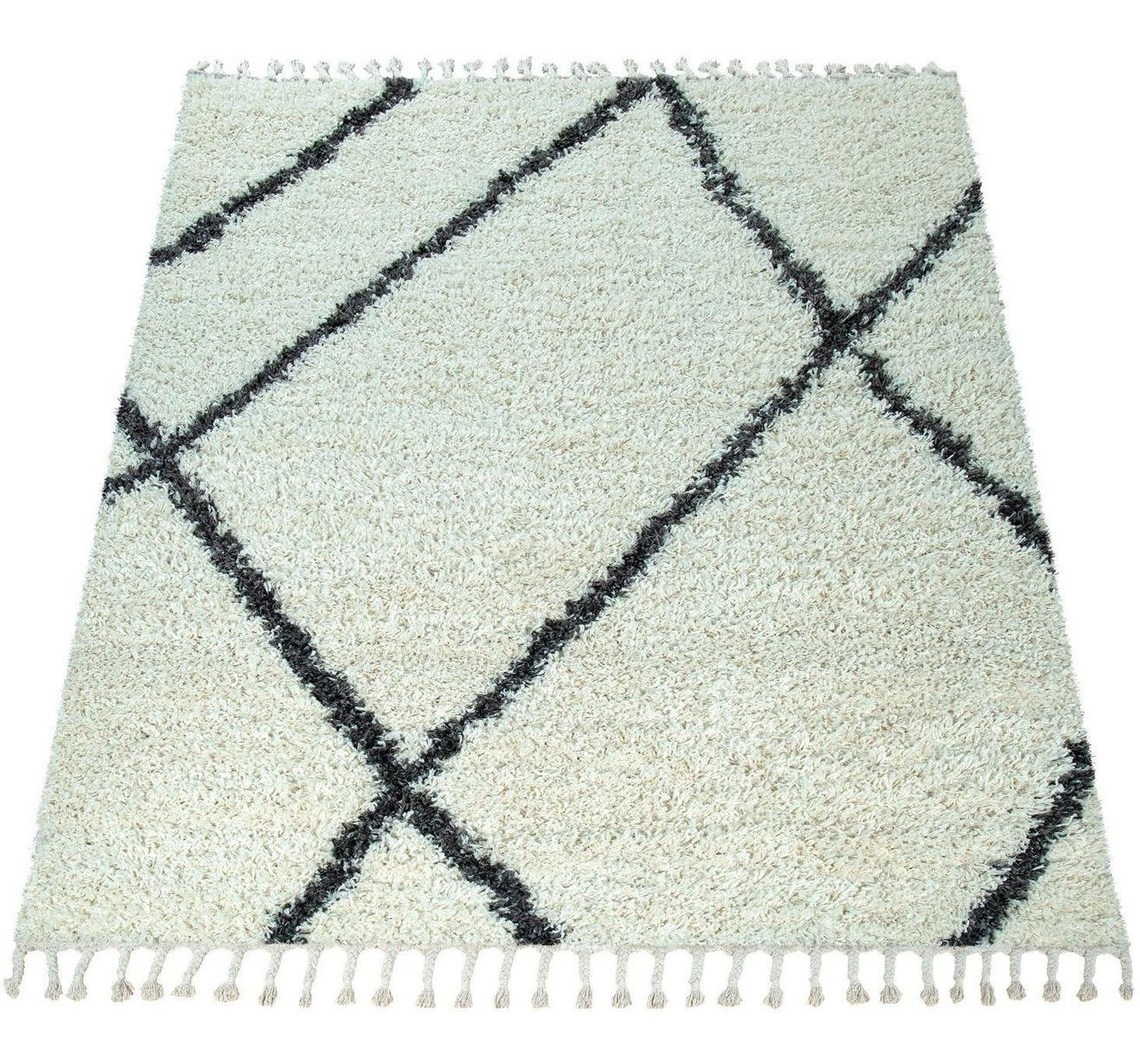 Paco Home Hoogpolig vloerkleed Helsinki 531 zachte, hoogpolige shaggy, scandinavisch design, met franje