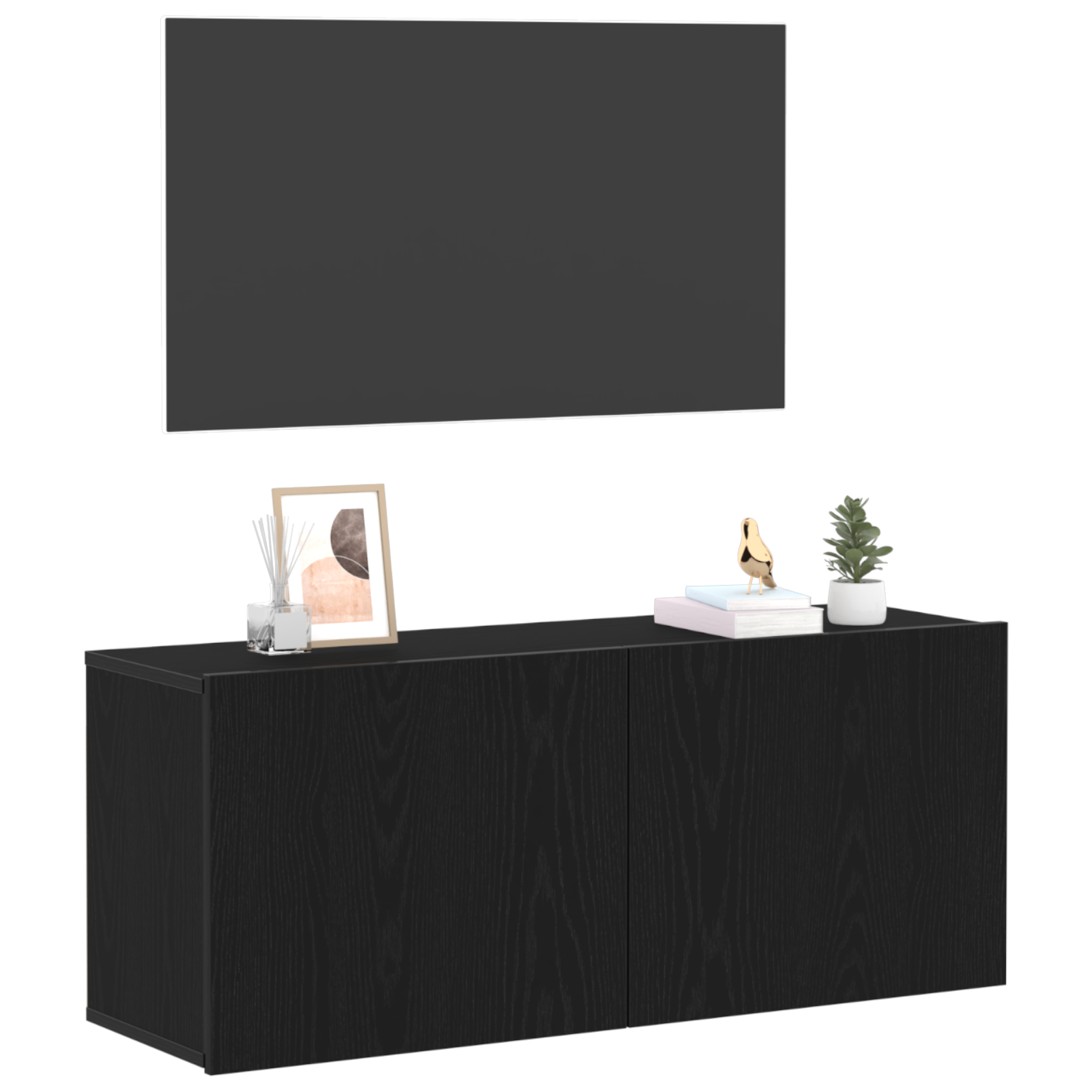 vidaXL Tv-wandmeubel 100x30x41 cm bewerkt hout zwart eikenkleurig