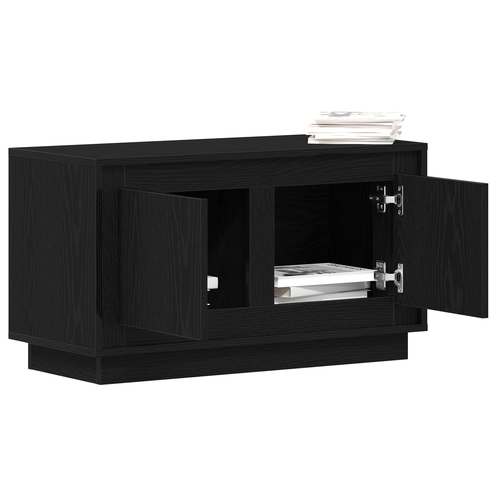 vidaXL Tv-meubel 80x35x45 cm bewerkt hout zwart eikenkleurig
