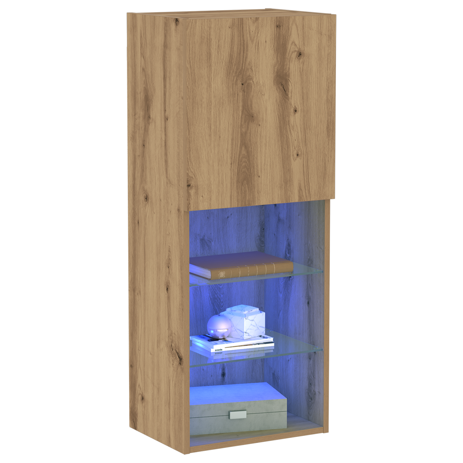 vidaXL Tv-meubel met LED-verlichting 40,5x30x102 cm artisanaal eiken
