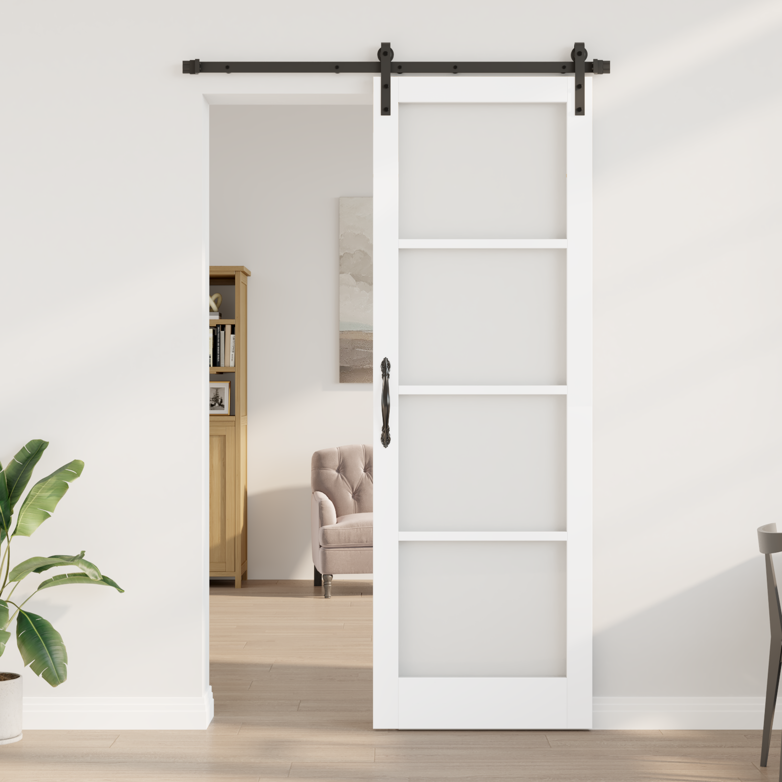 vidaXL Schuifdeur met Hardware Set 'ORKDAL'Wit 78x232 cm