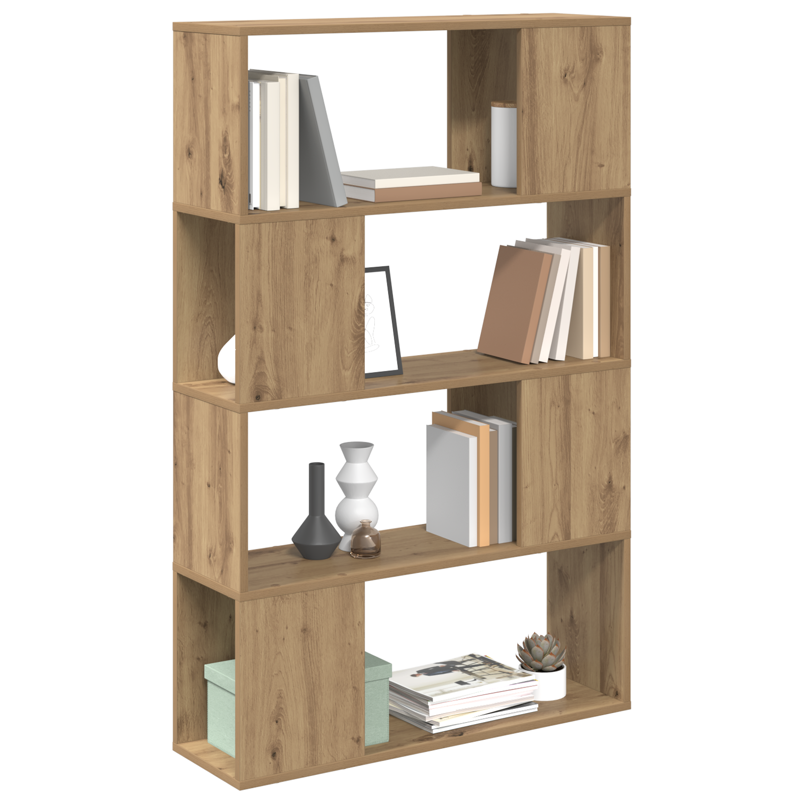 vidaXL Boekenkast Artisan eiken Bewerkt hout 80 x 24 x 124 cm Opslag