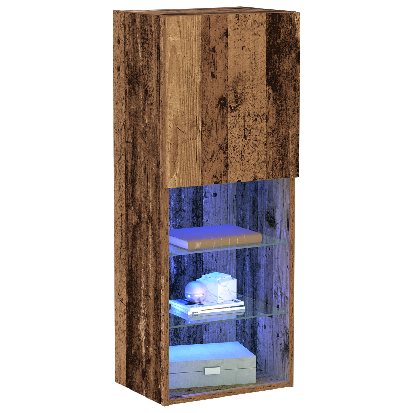 vidaXL Tv-meubel met LED-verlichting 40,5x30x102 cm oud houtkleurig