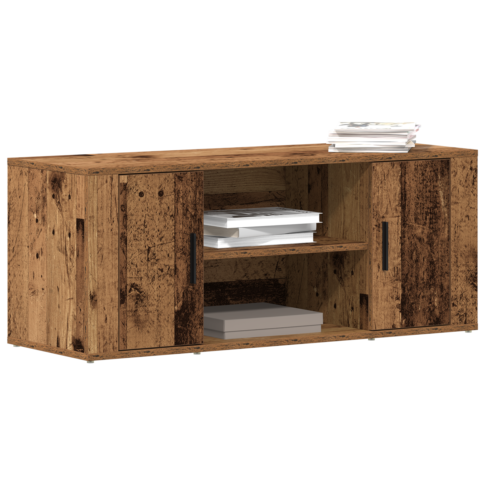 vidaXL Tv-meubel 100x35x40 cm bewerkt hout oud houtkleurig