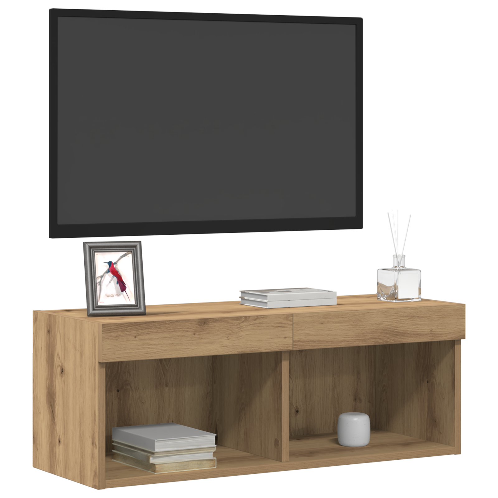 vidaXL Tv-wandmeubelen 2 st met LED 80x30x30 cm artisanaal eiken