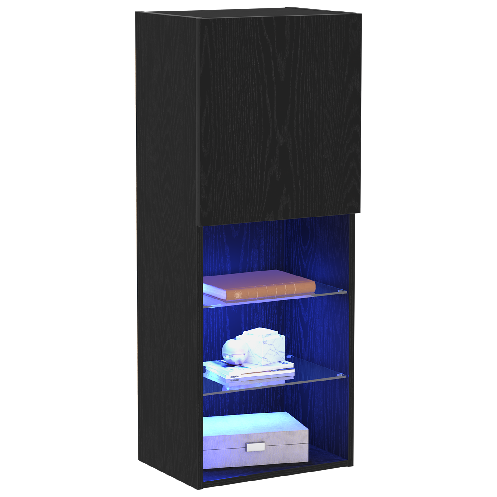 vidaXL Tv-meubel met LED-verlichtingn 40,5x30x102 cm zwart eikenkleur