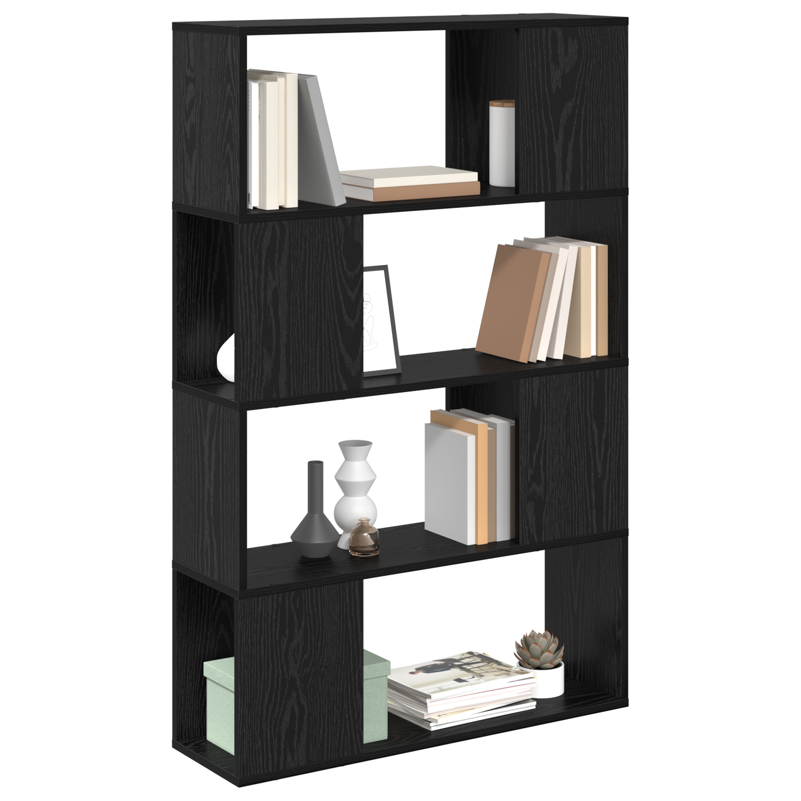 vidaXL Entertainmentcentrum Zwart eiken Bewerkt hout 80 x 24 x 124 cm