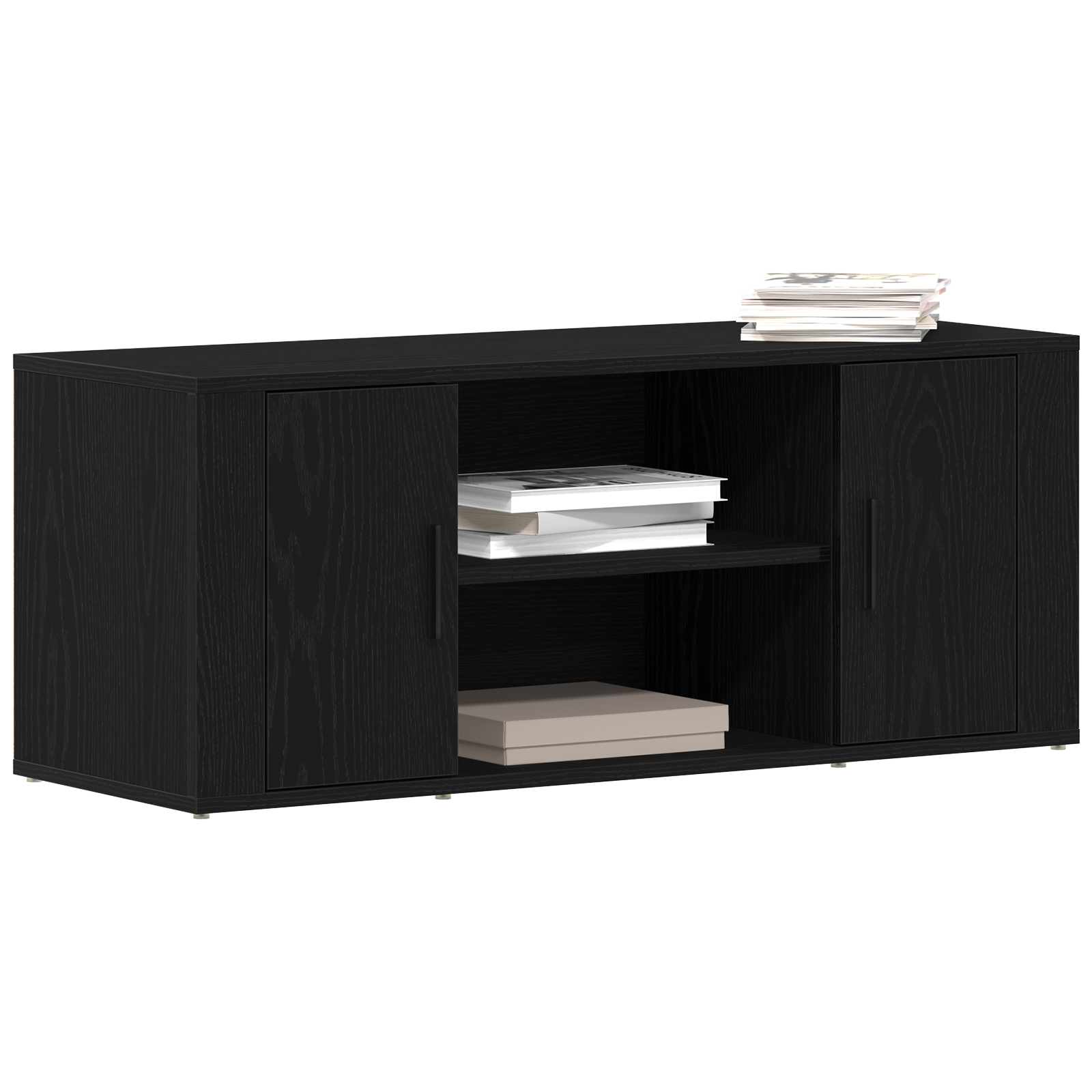 vidaXL Tv-meubel 100x35x40 cm bewerkt hout zwart eikenkleurig