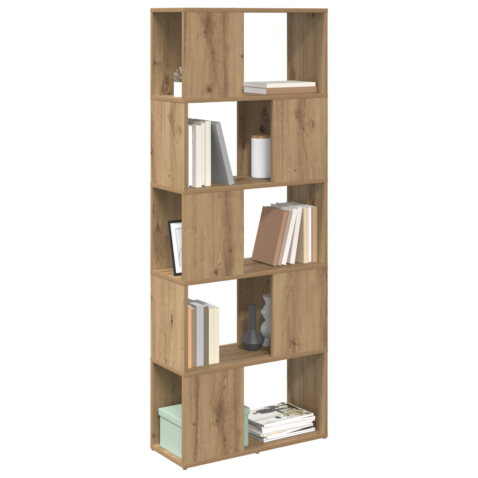 vidaXL Boekenkast Artisan eiken Spaanplaat 60 x 24 x 155 cm Boekenkast